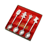 Maxbell Christmas Spoon Set Flatware Dessert Spoon Tea Spoon Soup Spoon for Home Argent