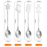 Maxbell Christmas Spoon Set Flatware Dessert Spoon Tea Spoon Soup Spoon for Home Argent