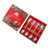 Maxbell Christmas Spoon Set Flatware Dessert Spoon Tea Spoon Soup Spoon for Home Colorful