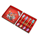 Maxbell Christmas Spoon Set Flatware Dessert Spoon Tea Spoon Soup Spoon for Home Colorful