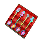 Maxbell Christmas Spoon Set Flatware Dessert Spoon Tea Spoon Soup Spoon for Home Colorful