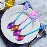 Maxbell Christmas Spoon Set Flatware Dessert Spoon Tea Spoon Soup Spoon for Home Colorful