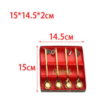 Maxbell 4Pcs Christmas Themed Dining Spoons Teaspoons with Pendant for Reusable Aureate