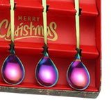 Maxbell 4Pcs Christmas Themed Dining Spoons Teaspoons with Pendant for Reusable Colorful