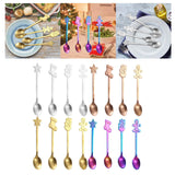 Maxbell 4x Dessert Teaspoons Christmas Metal Spoons Set for Latte Coffee Argent