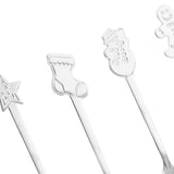 Maxbell 4x Dessert Teaspoons Christmas Metal Spoons Set for Latte Coffee Argent