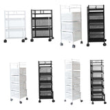 Maxbell Storage Trolley Bathroom Storage Shelves Rolling Cart Kitchen 2 Tiers and white