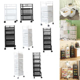 Maxbell Storage Trolley Bathroom Storage Shelves Rolling Cart Kitchen 2 Tiers and white