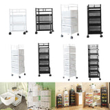 Maxbell Storage Trolley Bathroom Storage Shelves Rolling Cart Kitchen 2 Tiers and white