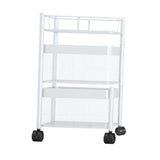 Maxbell Storage Trolley Bathroom Storage Shelves Rolling Cart Kitchen 2 Tiers and white