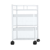 Maxbell Storage Trolley Bathroom Storage Shelves Rolling Cart Kitchen 2 Tiers and white