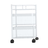 Maxbell Storage Trolley Bathroom Storage Shelves Rolling Cart Kitchen 2 Tiers and white