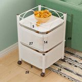 Maxbell Storage Trolley Bathroom Storage Shelves Rolling Cart Kitchen 2 Tiers and white