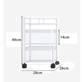 Maxbell Storage Trolley Bathroom Storage Shelves Rolling Cart Kitchen 2 Tiers and white