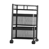 Maxbell Storage Trolley Bathroom Storage Shelves Rolling Cart Kitchen 2 Tiers and Black