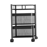 Maxbell Storage Trolley Bathroom Storage Shelves Rolling Cart Kitchen 2 Tiers and Black