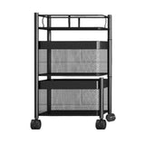 Maxbell Storage Trolley Bathroom Storage Shelves Rolling Cart Kitchen 2 Tiers and Black