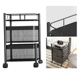 Maxbell Storage Trolley Bathroom Storage Shelves Rolling Cart Kitchen 2 Tiers and Black