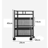 Maxbell Storage Trolley Bathroom Storage Shelves Rolling Cart Kitchen 2 Tiers and Black