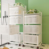 Maxbell Storage Trolley Bathroom Storage Shelves Rolling Cart Kitchen 3 Tiers and white