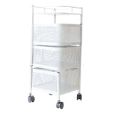 Maxbell Storage Trolley Bathroom Storage Shelves Rolling Cart Kitchen 3 Tiers and white