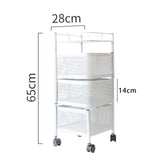 Maxbell Storage Trolley Bathroom Storage Shelves Rolling Cart Kitchen 3 Tiers and white