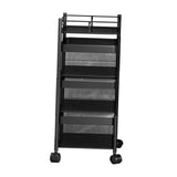 Maxbell Storage Trolley Bathroom Storage Shelves Rolling Cart Kitchen 3 Tiers and Black