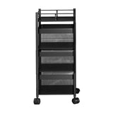 Maxbell Storage Trolley Bathroom Storage Shelves Rolling Cart Kitchen 3 Tiers and Black