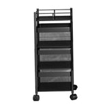 Maxbell Storage Trolley Bathroom Storage Shelves Rolling Cart Kitchen 3 Tiers and Black