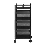 Maxbell Storage Trolley Bathroom Storage Shelves Rolling Cart Kitchen 3 Tiers and Black