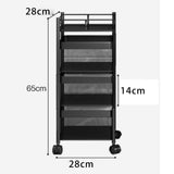 Maxbell Storage Trolley Bathroom Storage Shelves Rolling Cart Kitchen 3 Tiers and Black