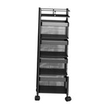 Maxbell Storage Trolley Bathroom Storage Shelves Rolling Cart Kitchen 4 Tiers and Black