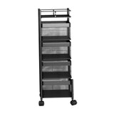 Maxbell Storage Trolley Bathroom Storage Shelves Rolling Cart Kitchen 4 Tiers and Black