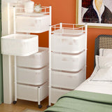 Maxbell Storage Trolley Bathroom Storage Shelves Rolling Cart Kitchen 5 Tiers and white