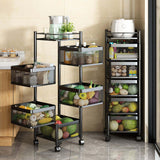 Maxbell Storage Trolley Bathroom Storage Shelves Rolling Cart Kitchen 5 Tiers and Black