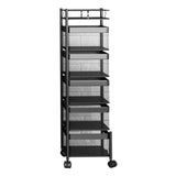 Maxbell Storage Trolley Bathroom Storage Shelves Rolling Cart Kitchen 5 Tiers and Black