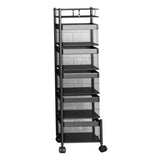 Maxbell Storage Trolley Bathroom Storage Shelves Rolling Cart Kitchen 5 Tiers and Black