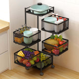 Maxbell Storage Trolley Bathroom Storage Shelves Rolling Cart Kitchen 5 Tiers and Black