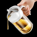 Maxbell Glass Soy Sauce Bottle Vinegar Pot Olive Oil Bottle for Grilling BBQ Baking S White