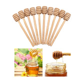 Maxbell 10x Wood Honey Dipper Stick Spoon for Honey Jar Gift Drizzle Honey