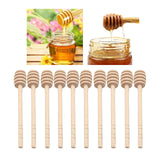 Maxbell 10x Wood Honey Dipper Stick Spoon for Honey Jar Gift Drizzle Honey