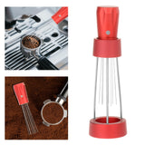 Maxbell Coffee Stirrer Distributor Coffee Tamper Tool Durable for Home Cafe Kitchen Red