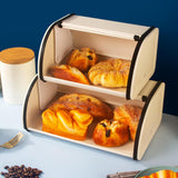 Maxbell Multipurpose Bread Box Decorative Sealed Case for Living Room White L