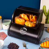 Maxbell Multipurpose Bread Box Decorative Sealed Case for Living Room Black Large
