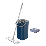 Maxbell Hands Free Flat Floor Mop and Bucket Home Floor Cleaning System for Tiles Blue