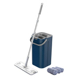 Maxbell Hands Free Flat Floor Mop and Bucket Home Floor Cleaning System for Tiles Blue