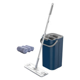Maxbell Hands Free Flat Floor Mop and Bucket Home Floor Cleaning System for Tiles Blue