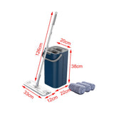 Maxbell Hands Free Flat Floor Mop and Bucket Home Floor Cleaning System for Tiles Blue