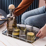 Maxbell Water Pitcher 1.2L with Iced Juice Cups Large Capacity for Dining Room Retro Gray
