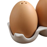 Maxbell Salt Pepper Sugar Bottle Set Egg Shape Flavoring Jar for Housewarming Home A